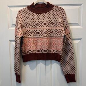 AMERICAN EAGLE FAIR ISLE PRINT mock neck sweater small EUC